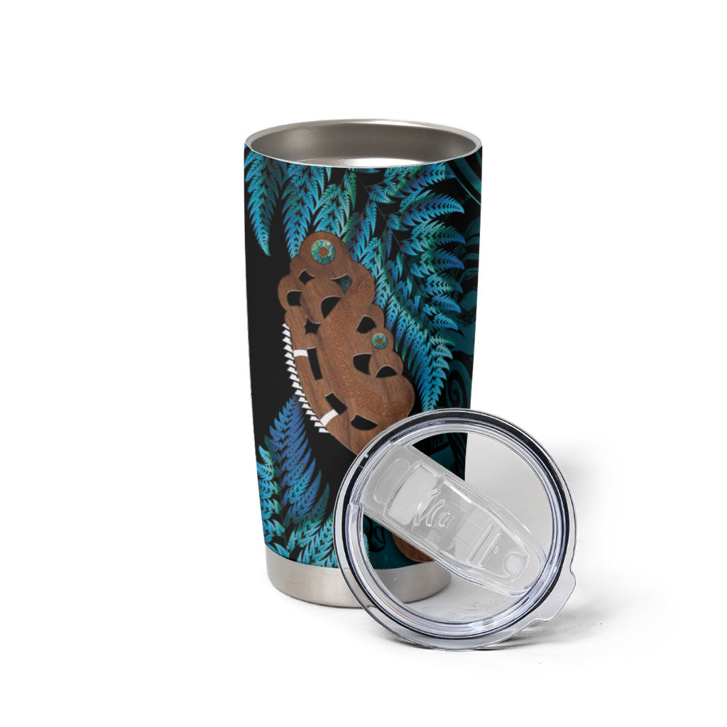 Maripi New Zealand Tumbler Cup Maori Weapon Paua Shell Haka Fern LT14 - Polynesian Pride