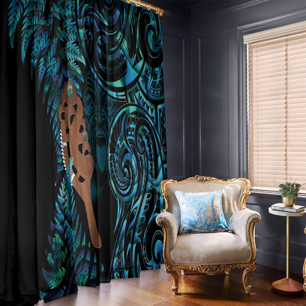 Maripi New Zealand Window Curtain Maori Weapon Paua Shell Haka Fern LT14 - Polynesian Pride