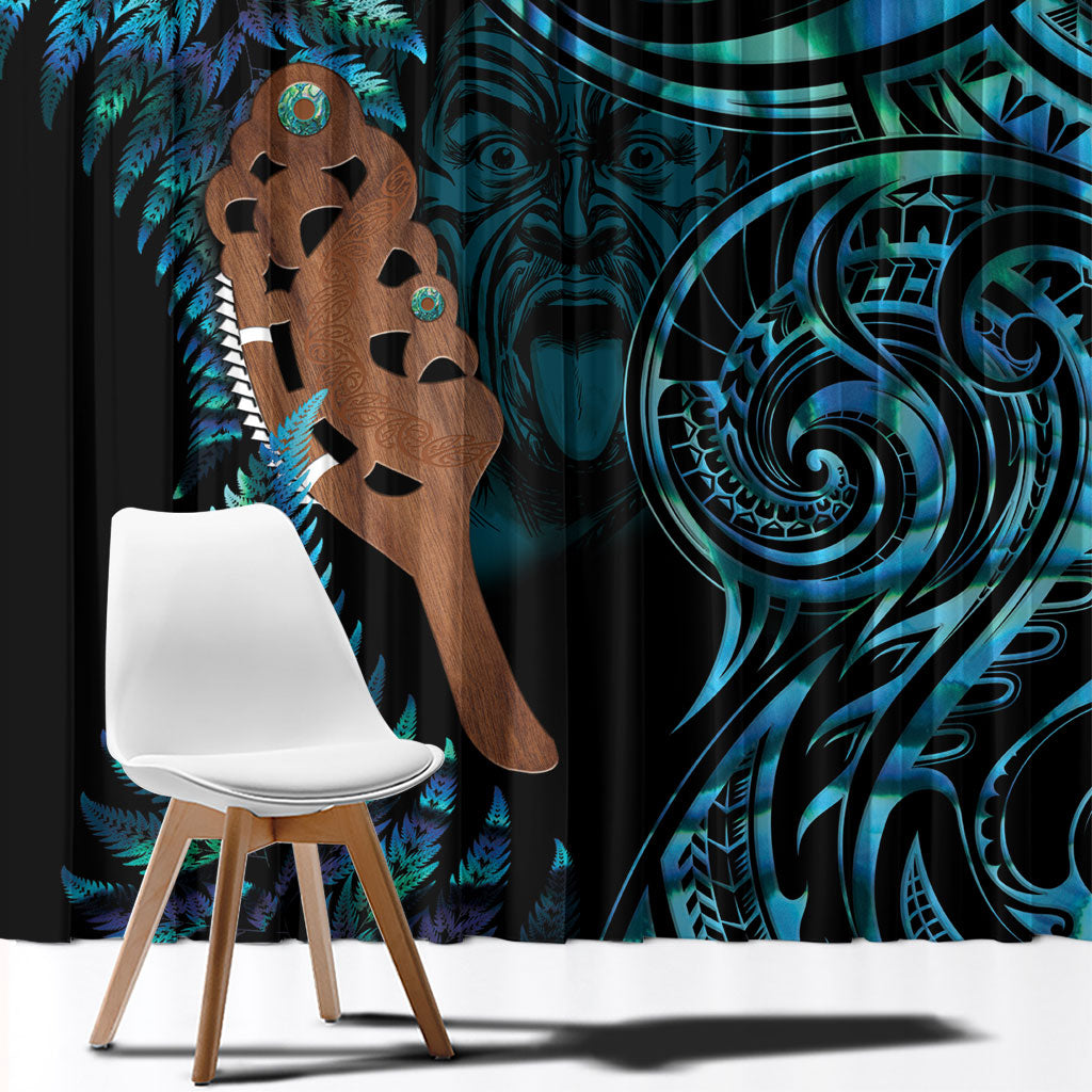 Maripi New Zealand Window Curtain Maori Weapon Paua Shell Haka Fern LT14 - Polynesian Pride