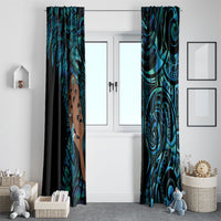 Maripi New Zealand Window Curtain Maori Weapon Paua Shell Haka Fern LT14 - Polynesian Pride