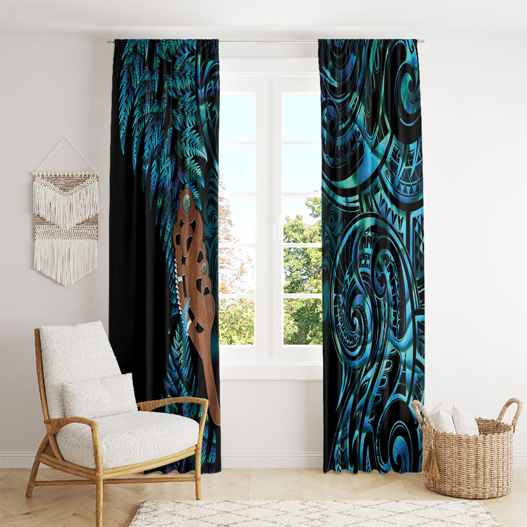 Maripi New Zealand Window Curtain Maori Weapon Paua Shell Haka Fern LT14 - Polynesian Pride