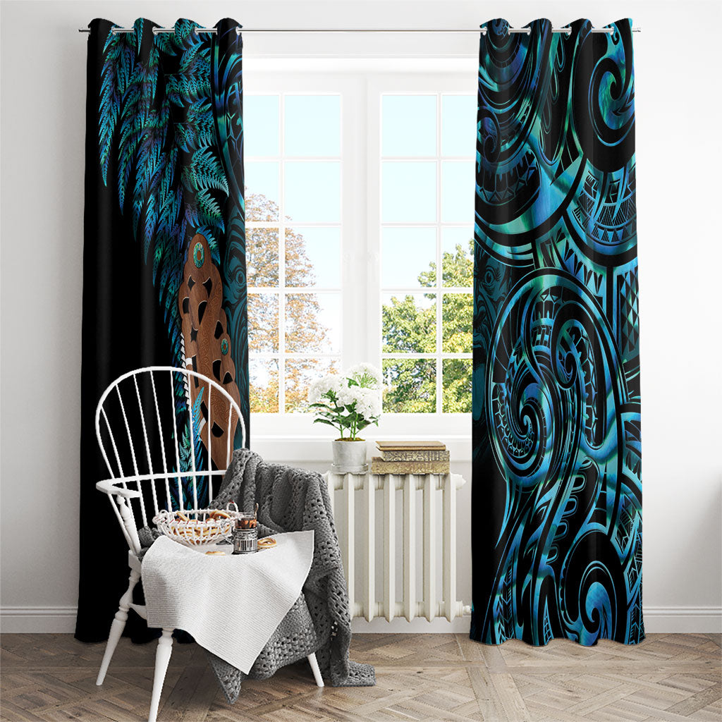 Maripi New Zealand Window Curtain Maori Weapon Paua Shell Haka Fern LT14 - Polynesian Pride