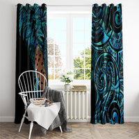 Maripi New Zealand Window Curtain Maori Weapon Paua Shell Haka Fern LT14 - Polynesian Pride
