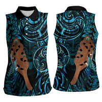 Maripi New Zealand Women Sleeveless Polo Shirt Maori Weapon Paua Shell Haka Fern LT14 - Polynesian Pride