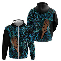 Maripi New Zealand Zip Hoodie Maori Weapon Paua Shell Haka Fern LT14 - Polynesian Pride