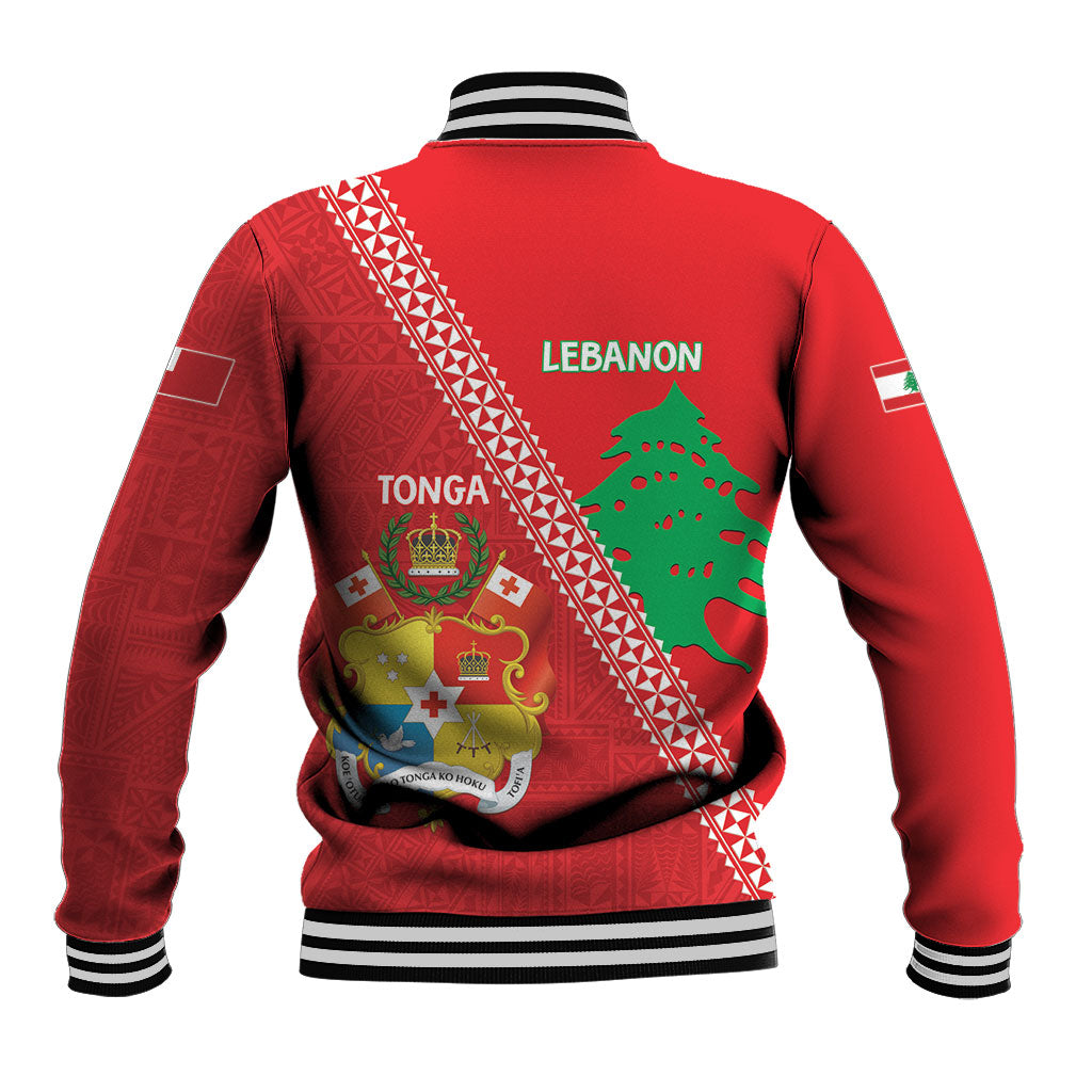 Tonga And Lebanon Baseball Jacket 2026 Together Half Style LT14 - Polynesian Pride