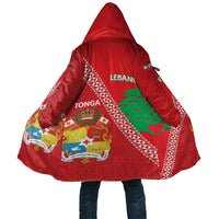 Tonga And Lebanon Cloak 2026 Together Half Style LT14 Unisex Red - Polynesian Pride