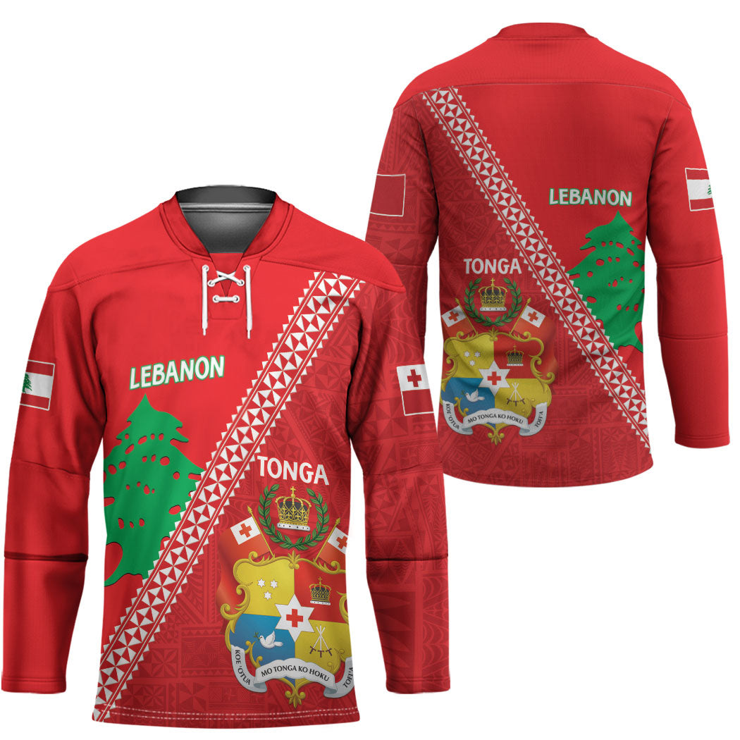 Tonga And Lebanon Hockey Jersey 2026 Together Half Style LT14 - Polynesian Pride