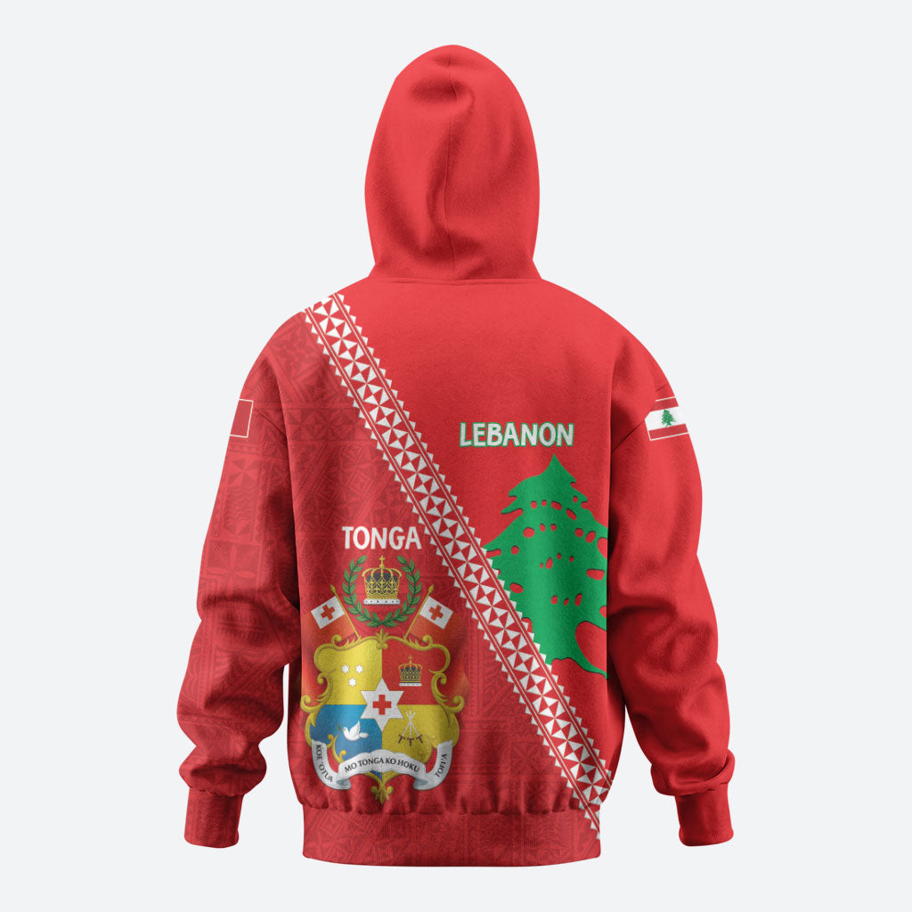 Tonga And Lebanon Hoodie 2026 Together Half Style LT14 - Polynesian Pride