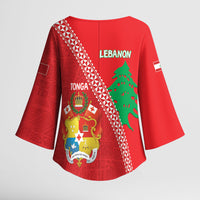 Tonga And Lebanon Kimono Sleeve Blouse 2026 Together Half Style LT14 - Polynesian Pride