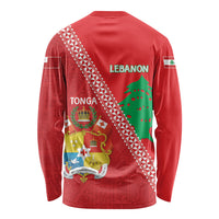 Tonga And Lebanon Long Sleeve Shirt 2026 Together Half Style LT14 - Polynesian Pride