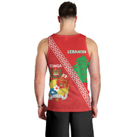 Tonga And Lebanon Men Tank Top 2026 Together Half Style LT14 - Polynesian Pride