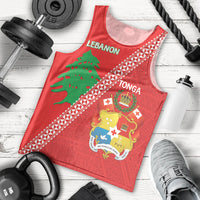 Tonga And Lebanon Men Tank Top 2026 Together Half Style LT14 - Polynesian Pride