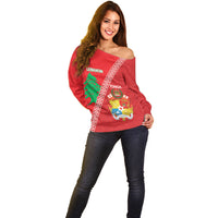 Tonga And Lebanon Off Shoulder Sweater 2026 Together Half Style LT14 - Polynesian Pride