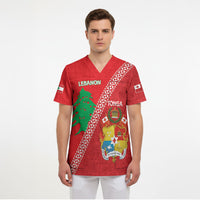 Tonga And Lebanon Scrub Top 2026 Together Half Style LT14 - Polynesian Pride