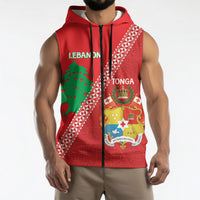 Tonga And Lebanon Sleeveless Zip Hoodie 2026 Together Half Style LT14 - Polynesian Pride