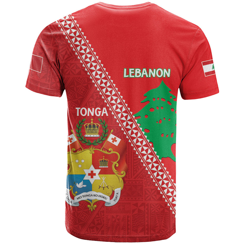 Tonga And Lebanon T Shirt 2026 Together Half Style LT14 - Polynesian Pride