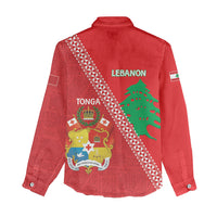 Tonga And Lebanon Women Casual Shirt 2026 Together Half Style LT14 - Polynesian Pride