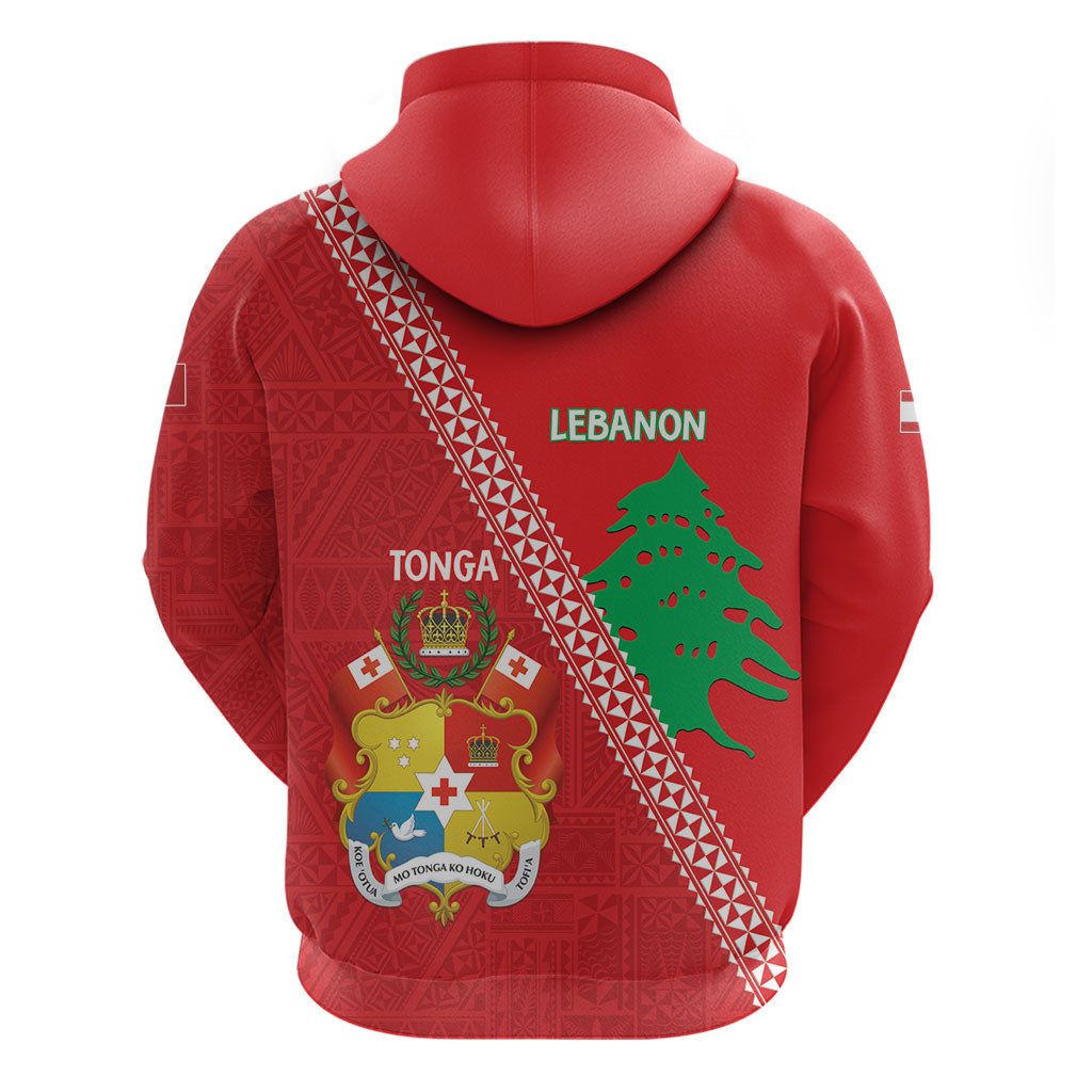 Tonga And Lebanon Zip Hoodie 2026 Together Half Style LT14 - Polynesian Pride