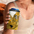 Hawaii 4 in 1 Can Cooler Tumbler Polynesian Shark Tattoo With Plumeria Gold Gradient