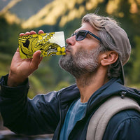 Hawaii 4 in 1 Can Cooler Tumbler Polynesian Shark Tattoo With Plumeria Yellow Gradient