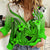 Hawaii Women Casual Shirt Polynesian Shark Tattoo With Plumeria Green Gradient LT14 Female Green - Polynesian Pride