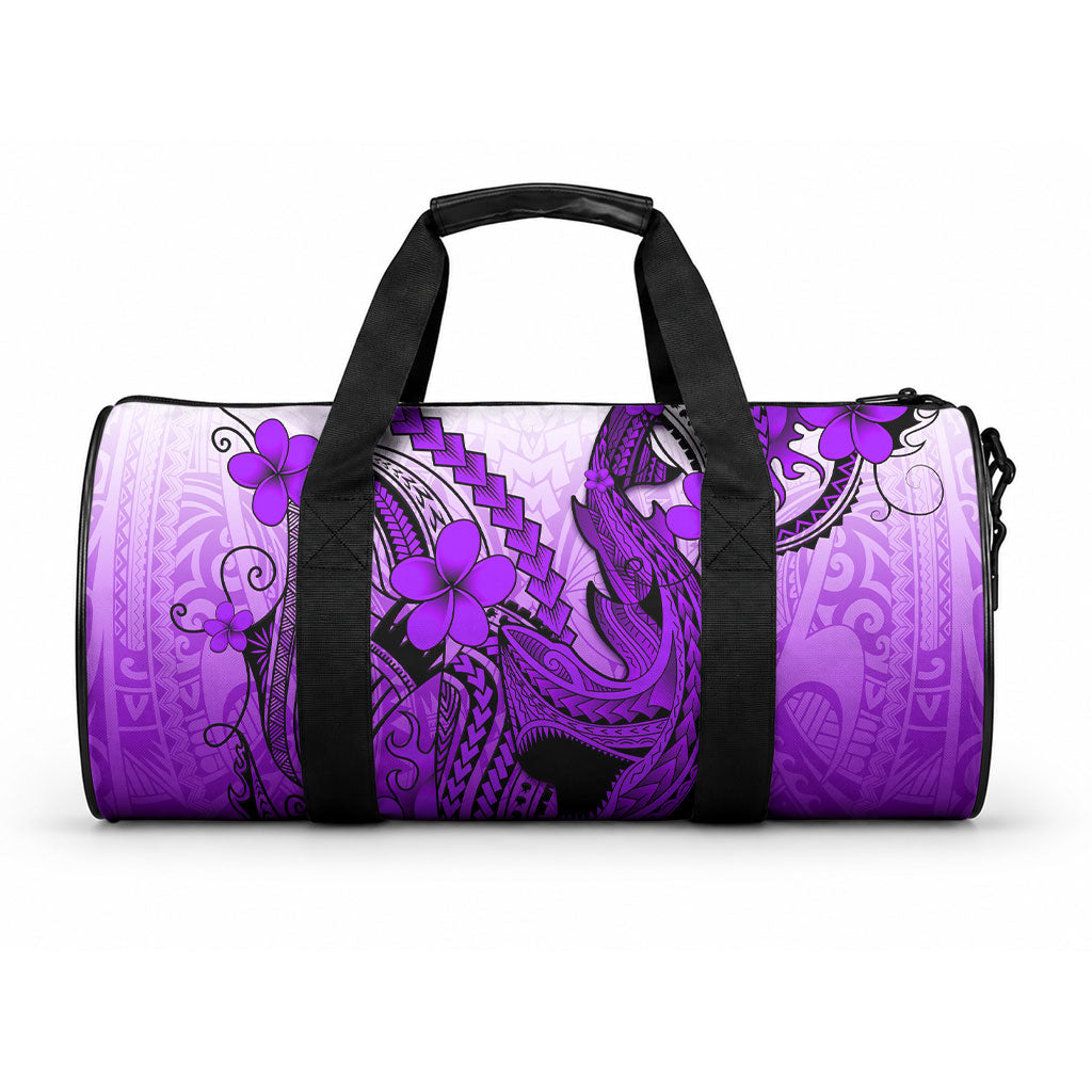 Hawaii Duffle Bag Polynesian Shark Tattoo With Plumeria Purple Gradient LT14 One size Purple - Polynesian Pride