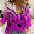 Hawaii Women Casual Shirt Polynesian Shark Tattoo With Plumeria Pink Gradient LT14 Female Pink - Polynesian Pride