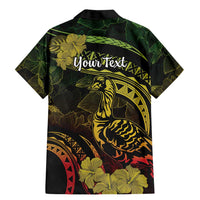 Personalised Hawaii Nene Goose Family Matching Mermaid Dress and Hawaiian Shirt Hawaiian Map Hibiscus Polynesian Art - Reggae Gradient