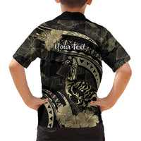 Personalised Hawaii Nene Goose Kid Hawaiian Shirt Hawaiian Map Hibiscus Polynesian Art - Beige