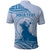 Personalised Hawaii Monk Seal Polo Shirt Polynesian Tattoo With Tropical Flowers - Blue Pastel