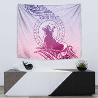 Personalised Hawaii Monk Seal Tapestry Polynesian Tattoo With Tropical Flowers - Purple Gradient LT14 - Polynesian Pride