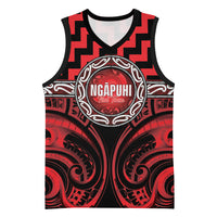 Aotearoa Ngapuhi Personalised Basketball Jersey Maori Iwi Poutama Puhoro Tattoo
