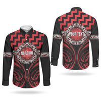 Aotearoa Ngapuhi Personalised Couples Matching Summer Maxi Dress and Long Sleeve Button Shirt Maori Iwi Poutama Puhoro Tattoo