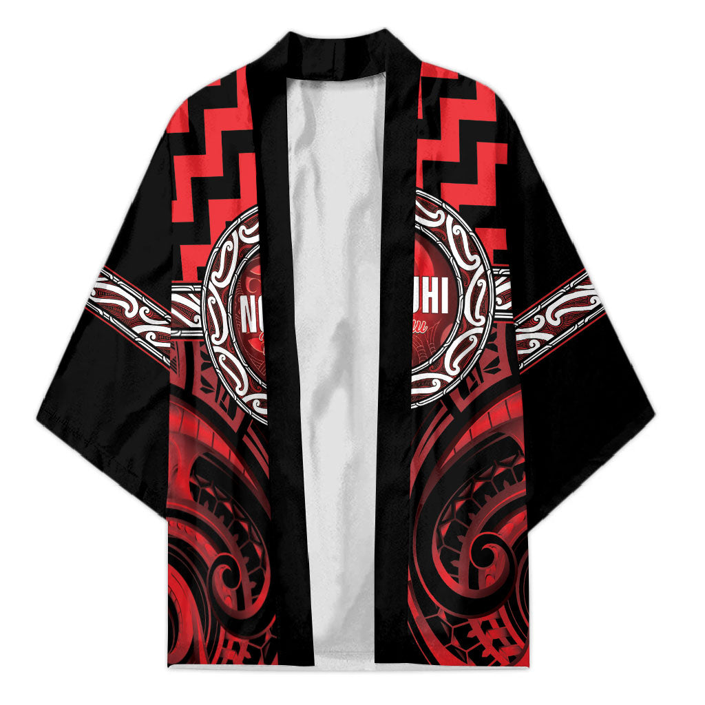 Aotearoa Ngapuhi Personalised Kimono Maori Iwi Poutama Puhoro Tattoo LT14 Unisex Red - Polynesian Pride