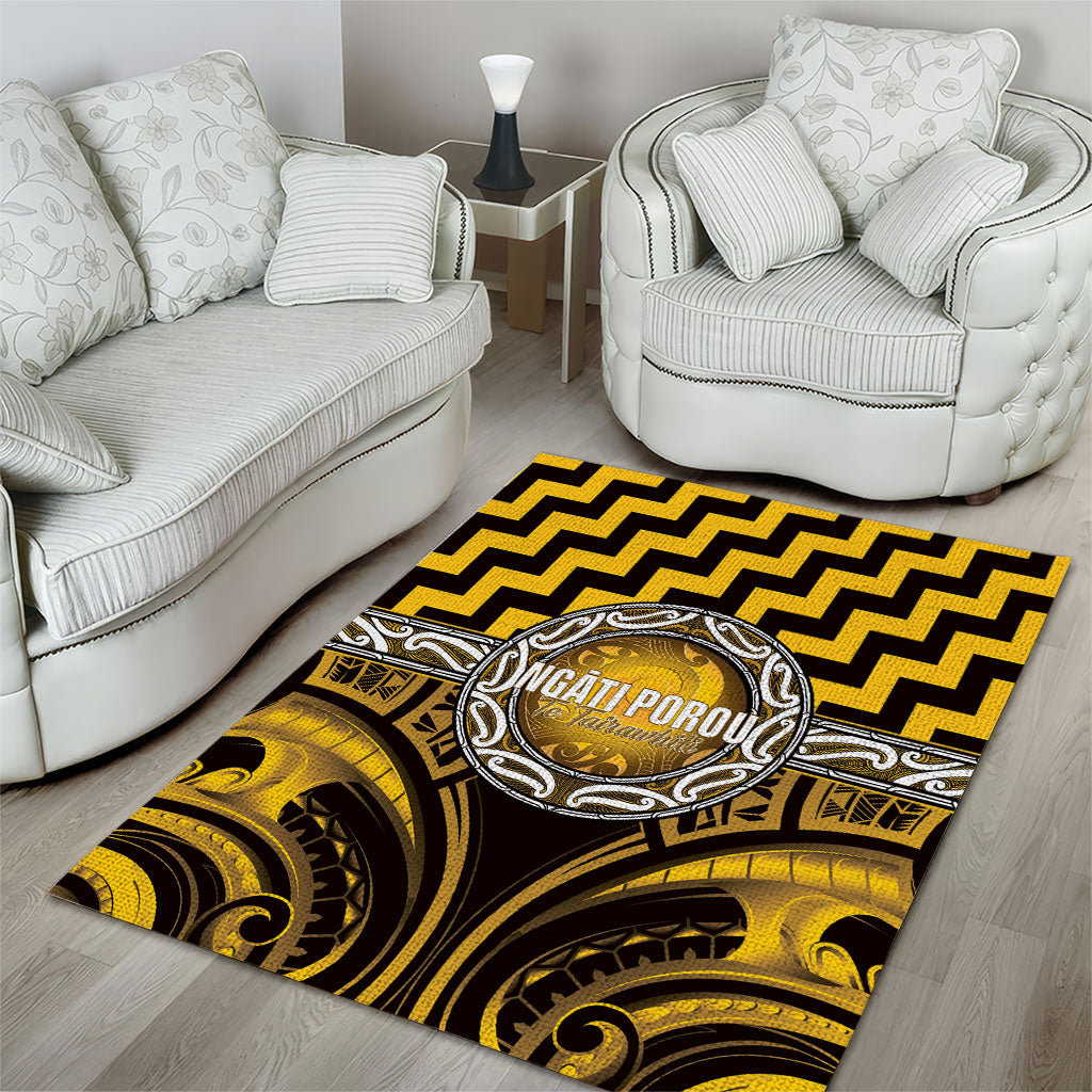 Aotearoa Ngati Porou Area Rug Maori Iwi Poutama Puhoro Tattoo