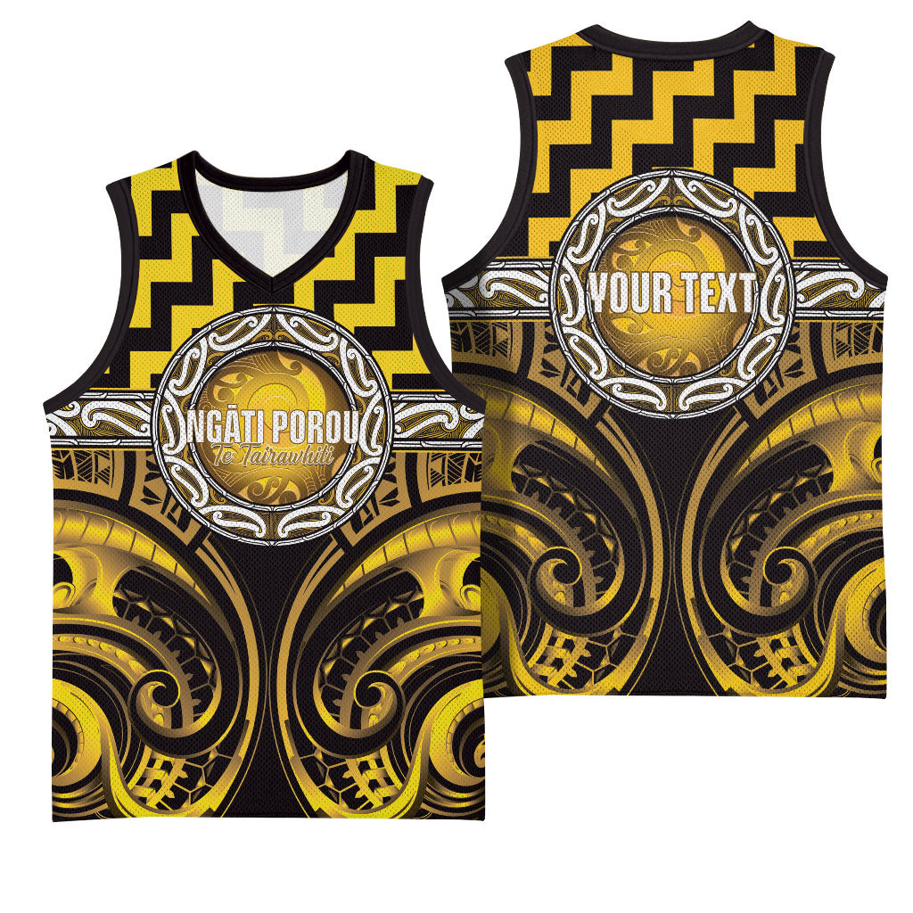 Aotearoa Ngati Porou Personalised Basketball Jersey Maori Iwi Poutama Puhoro Tattoo