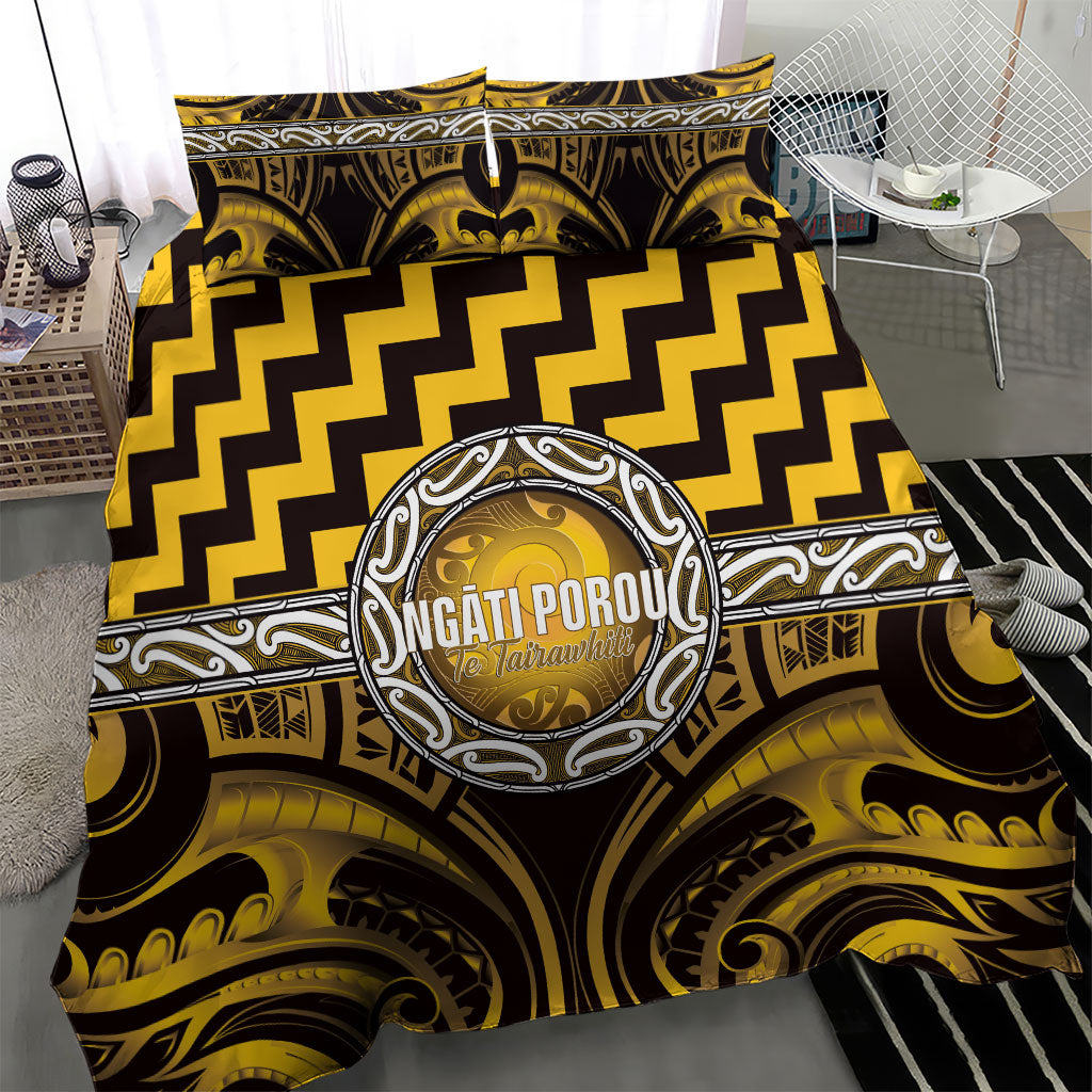 Aotearoa Ngati Porou Bedding Set Maori Iwi Poutama Puhoro Tattoo