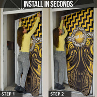 Aotearoa Ngati Porou Personalised Door Cover Maori Iwi Poutama Puhoro Tattoo