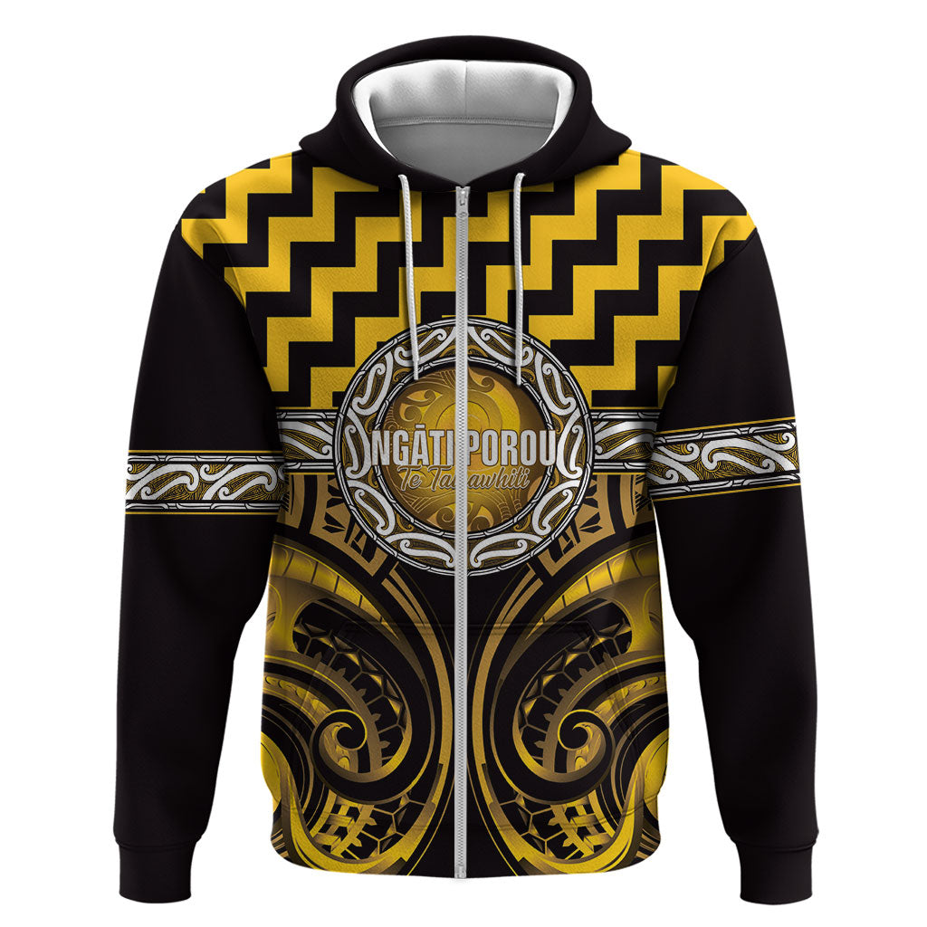 Aotearoa Ngati Porou Personalised Hoodie Maori Iwi Poutama Puhoro Tattoo