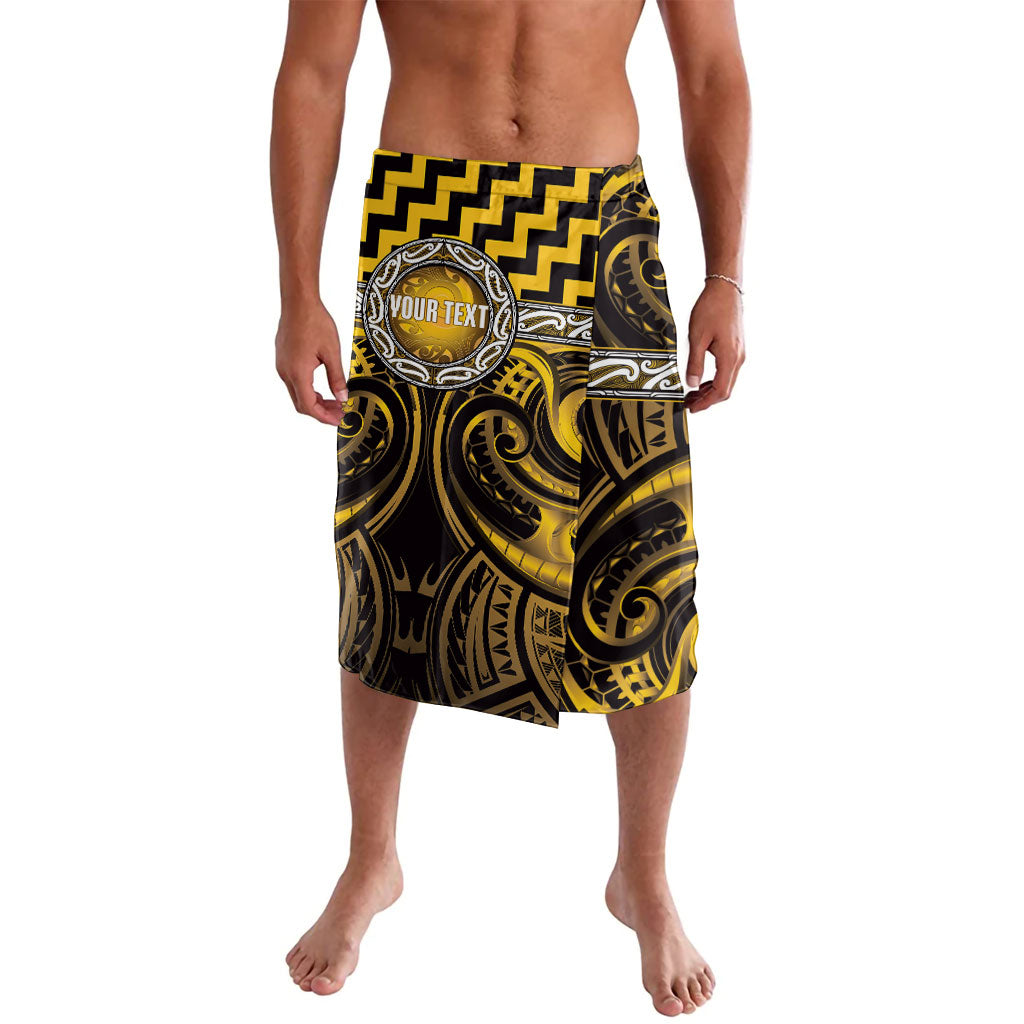 Aotearoa Ngati Porou Personalised Lavalava Maori Iwi Poutama Puhoro Tattoo LT14 Yellow - Polynesian Pride