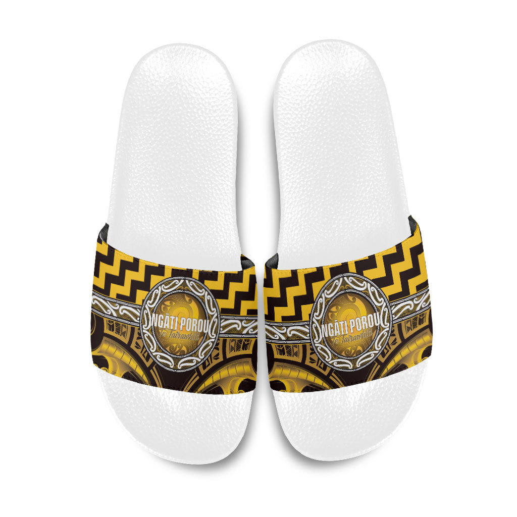 Aotearoa Ngati Porou Slide Sandals Maori Iwi Poutama Puhoro Tattoo