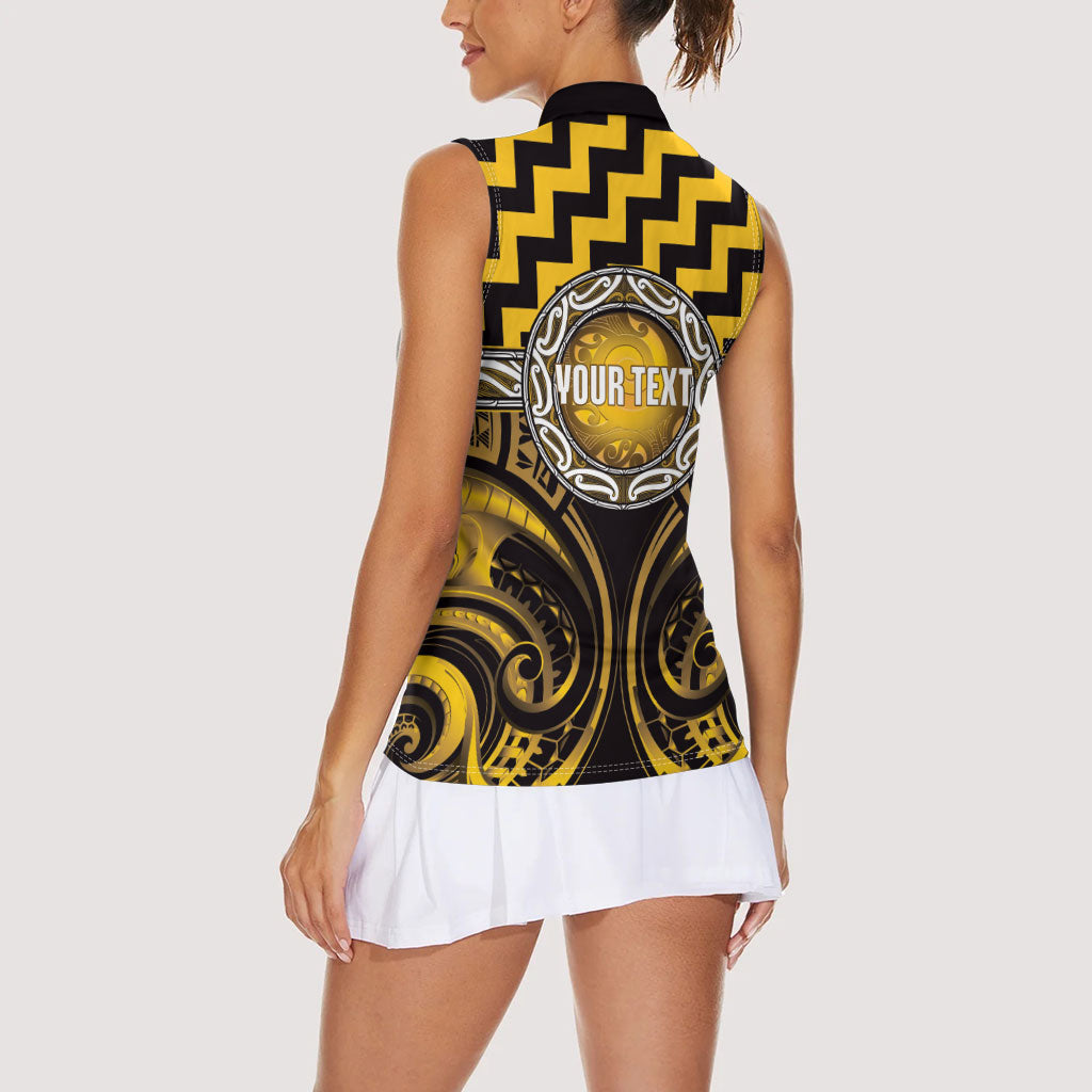Aotearoa Ngati Porou Personalised Women Sleeveless Polo Shirt Maori Iwi Poutama Puhoro Tattoo