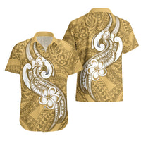 Polynesia Hawaiian Shirt Plumeria With Tribal Pattern Yellow Pastel Vibes LT14 - Polynesian Pride