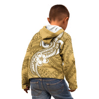 Polynesia Kid Hoodie Plumeria With Tribal Pattern Yellow Pastel Vibes LT14 - Polynesian Pride