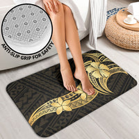Gold Black Polynesia Hibiscus Plumeria Tattoo Bathroom Set
