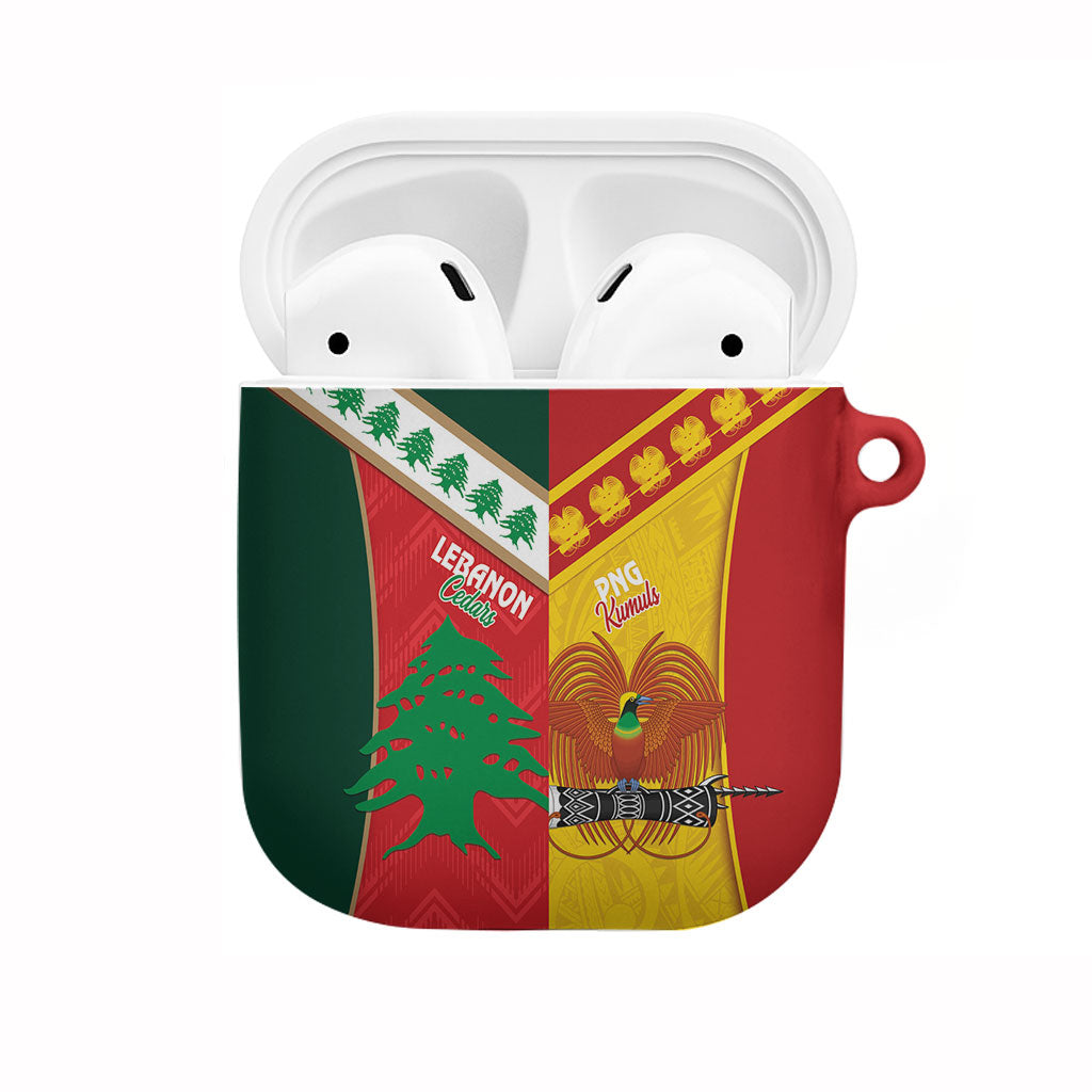 Rugby Papua New Guinea and Lebanon AirPods Case PNG Kumuls Cedars Together