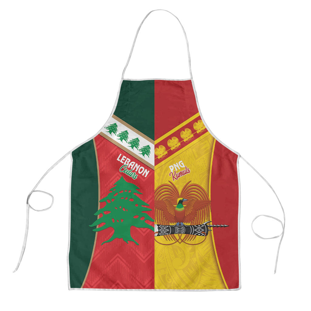 Rugby Papua New Guinea and Lebanon Apron PNG Kumuls Cedars Together LT14 Multicolor - Polynesian Pride