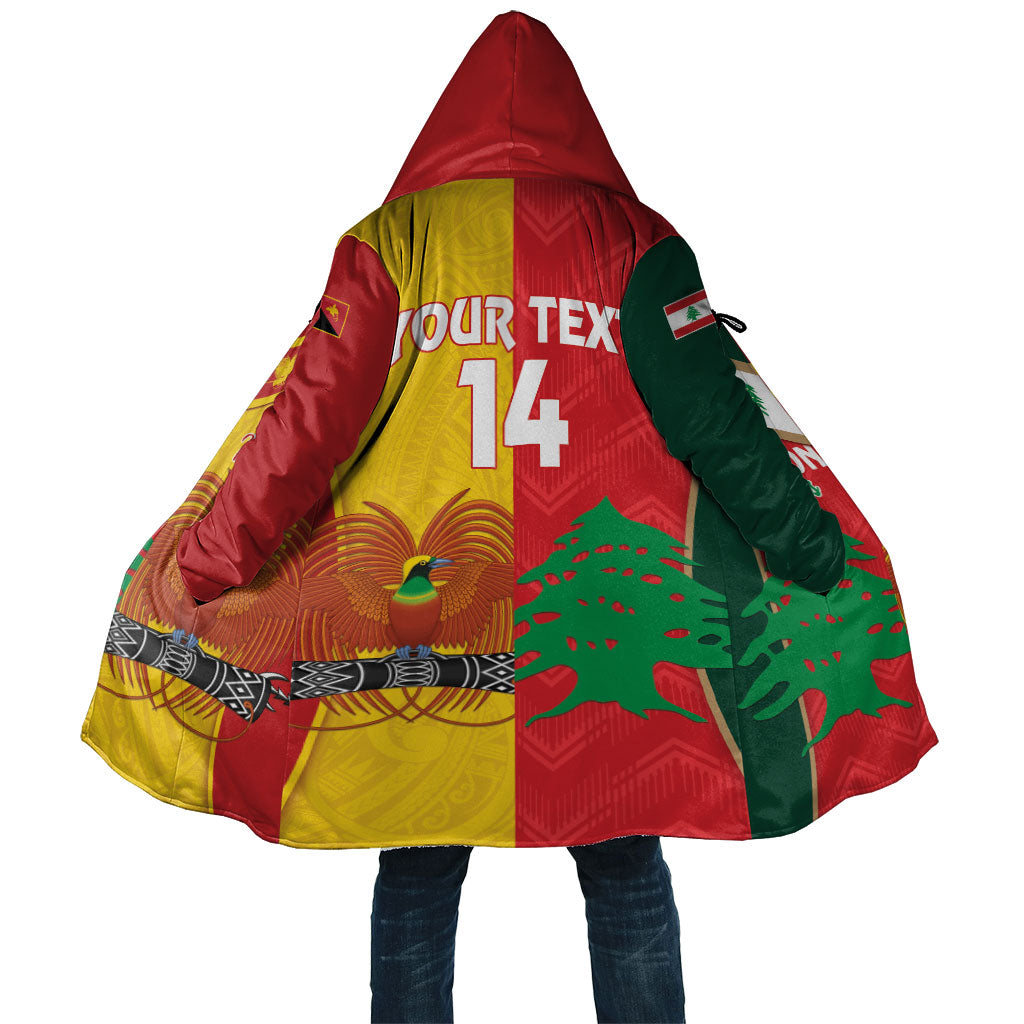 Custom Rugby Papua New Guinea and Lebanon Cloak PNG Kumuls Cedars Together LT14 Unisex Multicolor - Polynesian Pride