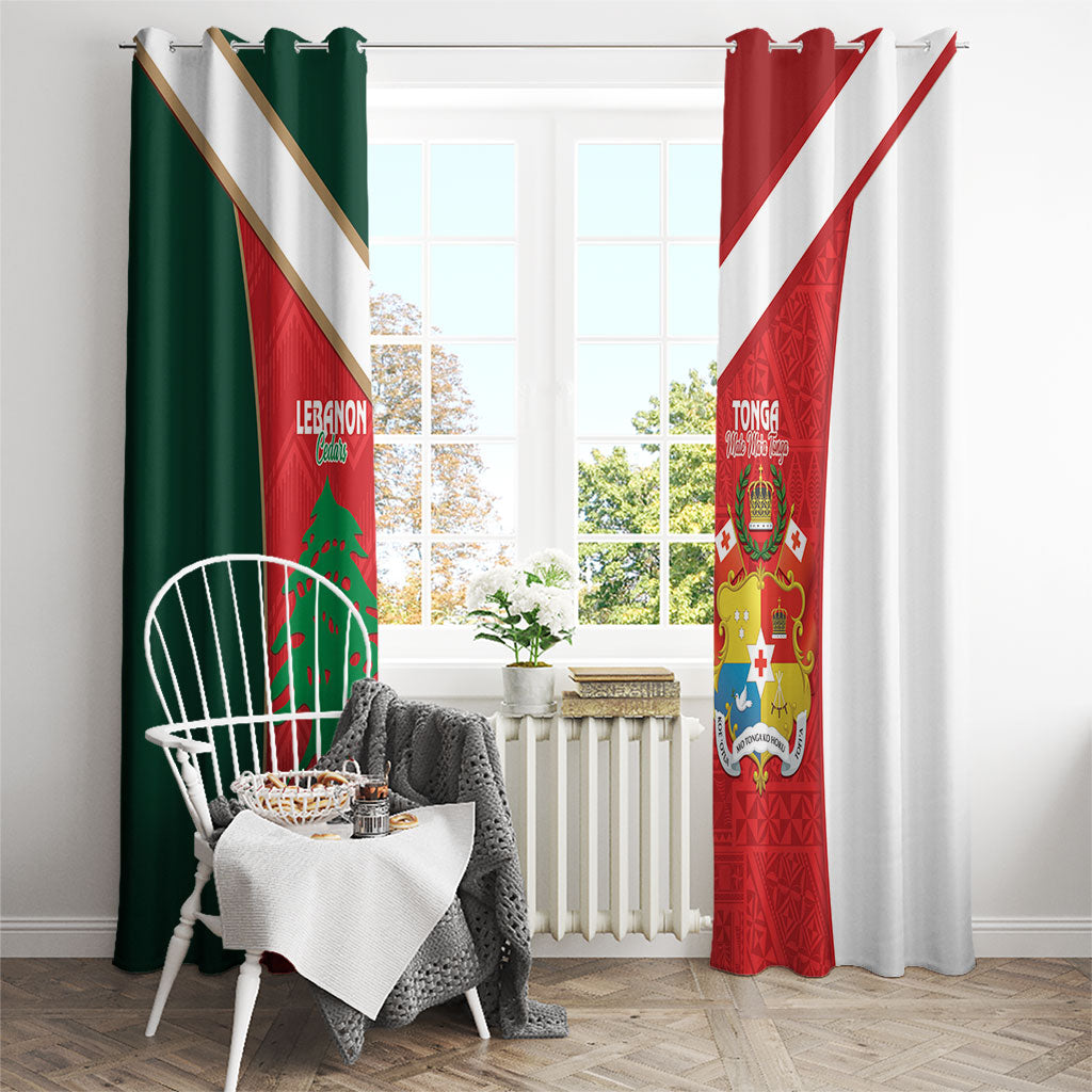 Rugby Tonga and Lebanon Window Curtain Mate Maa Tonga Cedars Together
